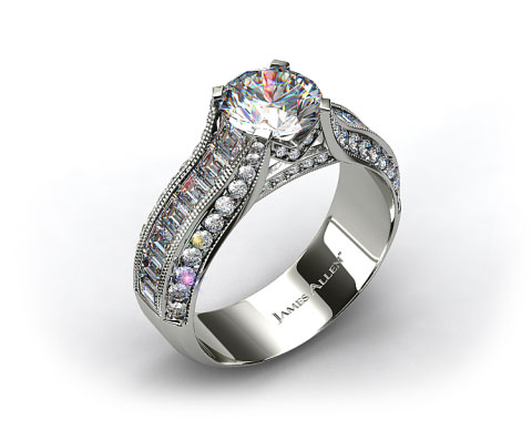 14k White Gold ME124 by Danhov Designer Engagement Ring